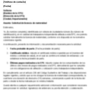 Solicitud de licencia de maternidad