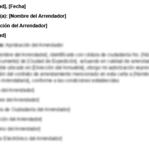 Aprobación del arrendador para cesión