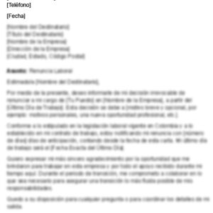 Carta de renuncia