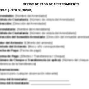 Recibo de pago de arrendamiento