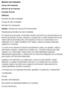 Solicitud de licencia no remunerada
