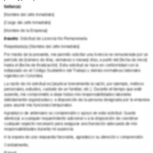 Solicitud de licencia no remunerada
